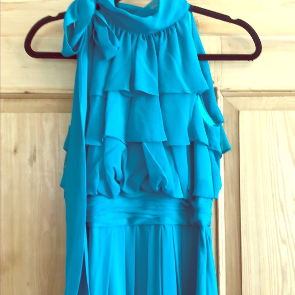 Teal Ruffle Top Formal Gown. Worn Once!
